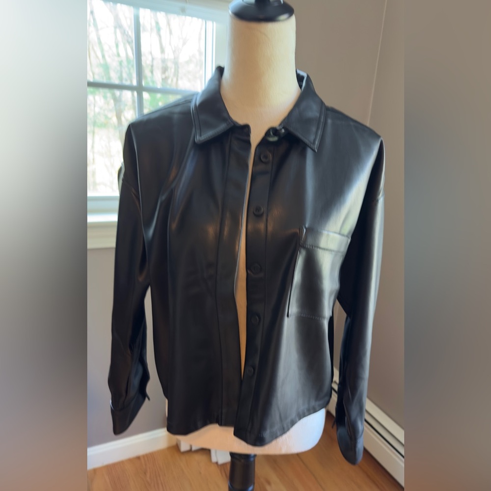 LOFT Black Leather Jacket for Women